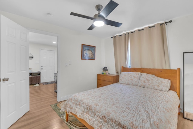 1383 N Safford Ave, Fresno, CA 93728 - bedroom featuring light wood-type flooring and ceiling fan