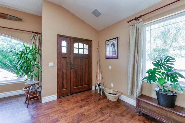 10311 E San Jose Ave, Clovis, CA 93619 - entryway featuring healthy amount of natural light, wood finished floors, and lofted ceiling