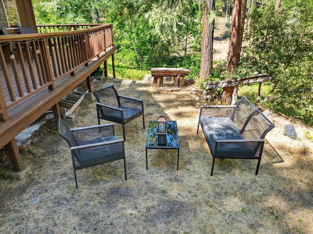 44800 Mountain Meadow Rd, Oakhurst, CA 93644 - view of patio / terrace with a wooden deck