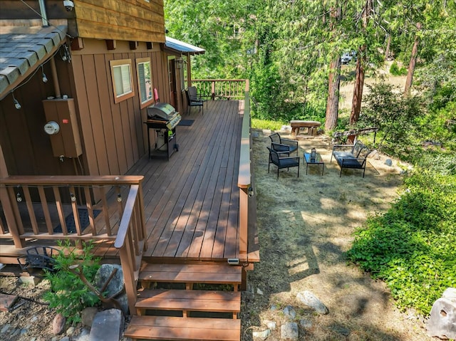 44800 Mountain Meadow Rd, Oakhurst, CA 93644 - wooden deck with a grill