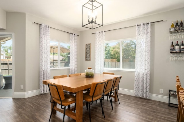 632 W Palo Alto Ave, Clovis, CA 93612 - dining room with dark wood finished floors and a chandelier