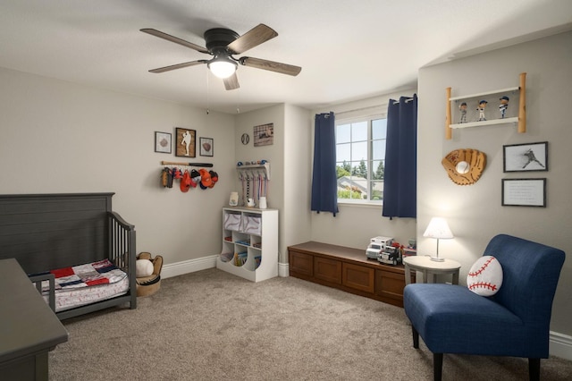 632 W Palo Alto Ave, Clovis, CA 93612 - living area with carpet flooring and a ceiling fan