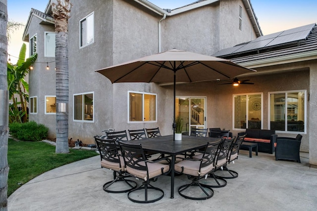 632 W Palo Alto Ave, Clovis, CA 93612 - view of patio / terrace featuring outdoor dining area, outdoor lounge area, and ceiling fan