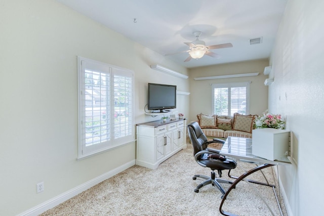 212 W Everglade Ave, Clovis, CA 93619 - home office with light carpet and a ceiling fan