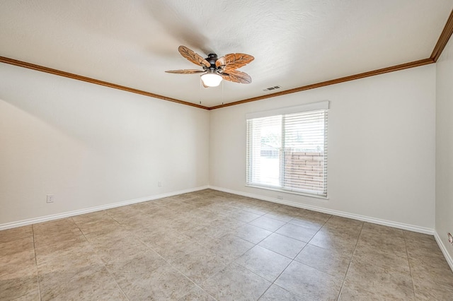 3348 W Sierra Ave, Fresno, CA 93711 - tiled spare room featuring ornamental molding and ceiling fan