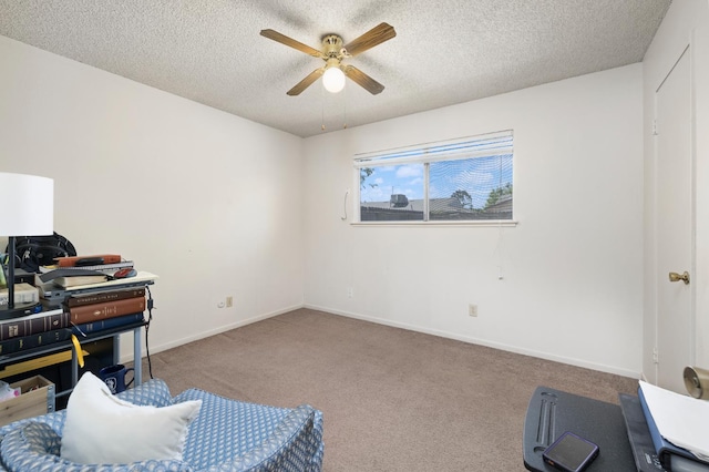 1446 Pico Ave, Clovis, CA 93611 - carpeted office space featuring a ceiling fan and a textured ceiling