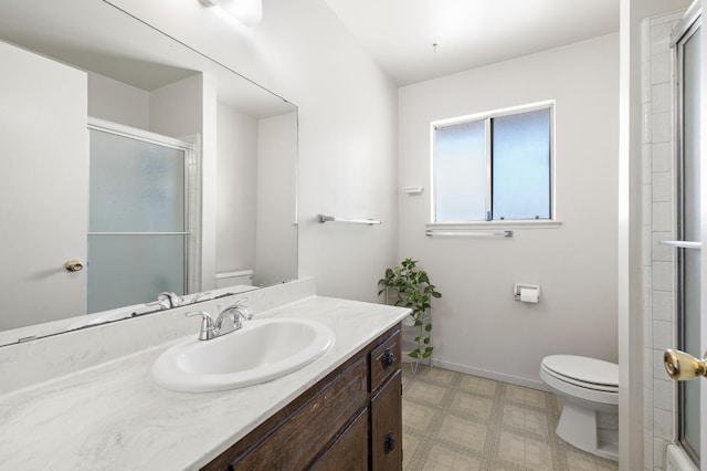 1446 Pico Ave, Clovis, CA 93611 - bathroom featuring vanity, tile patterned floors, and an enclosed shower