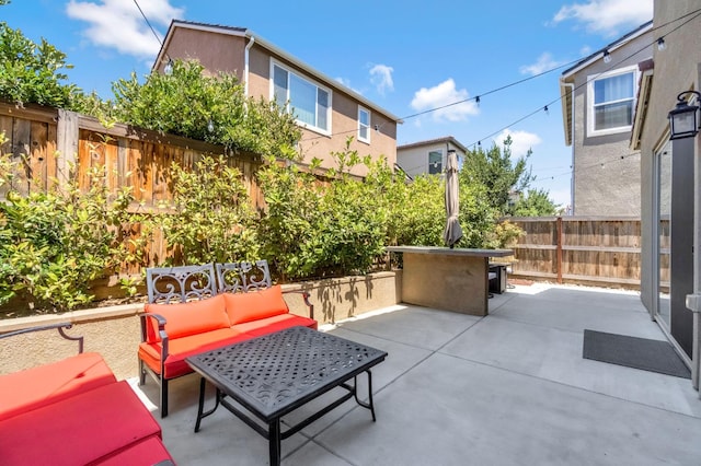 4349 Hillside Rd, Madera, CA 93636 - fenced backyard with an outdoor living space and a patio