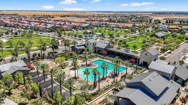 4349 Hillside Rd, Madera, CA 93636 - aerial view of residential area with a pool
