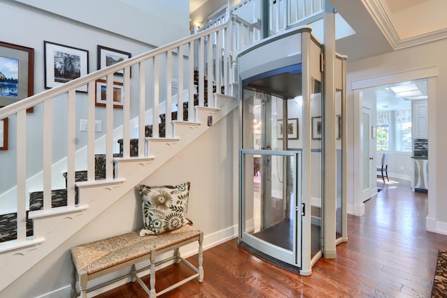 43295 Running Deer Dr, Coarsegold, CA 93614 - staircase featuring wood finished floors and baseboards