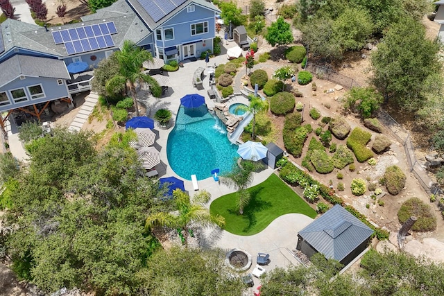 43295 Running Deer Dr, Coarsegold, CA 93614 - drone / aerial view of a pool