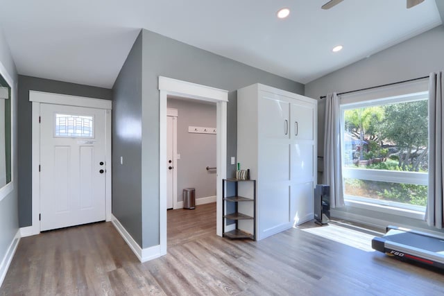 43295 Running Deer Dr, Coarsegold, CA 93614 - entrance foyer featuring wood finished floors and recessed lighting