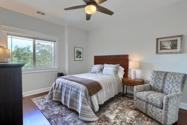 43295 Running Deer Dr, Coarsegold, CA 93614 - bedroom with wood finished floors and ceiling fan