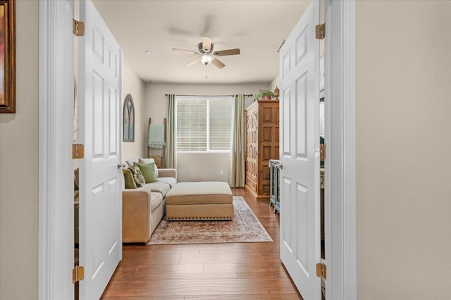 3982 Flint Ave, Clovis, CA 93619 - living area with wood finished floors and ceiling fan