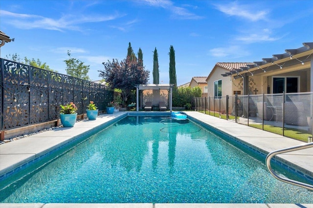 3982 Flint Ave, Clovis, CA 93619 - view of pool featuring a pergola, a fenced backyard, and a patio area