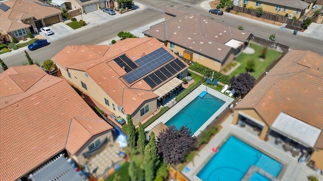 3982 Flint Ave, Clovis, CA 93619 - aerial perspective of suburban area with a pool
