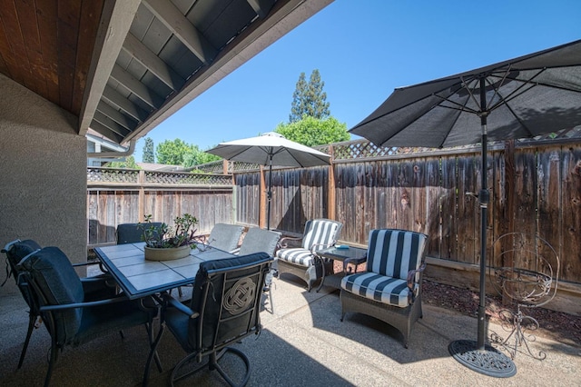 7047 N Teilman Ave Unit 102, Fresno, CA 93711 - fenced backyard featuring a patio and outdoor dining area