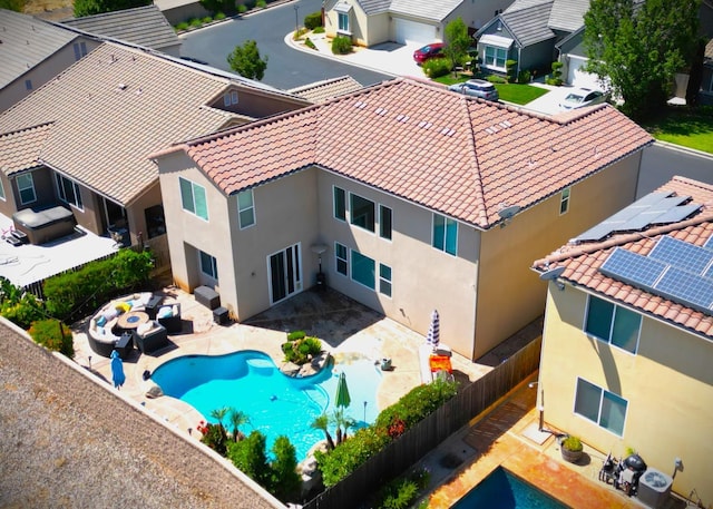 4367 Salem Ln, Clovis, CA 93619 - aerial perspective of suburban area featuring a pool