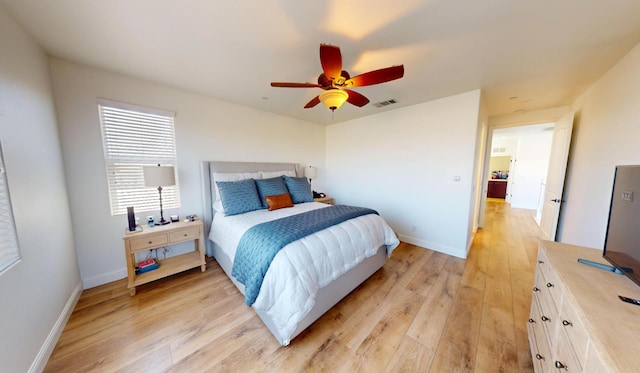 4367 Salem Ln, Clovis, CA 93619 - bedroom with light wood-style flooring and ceiling fan