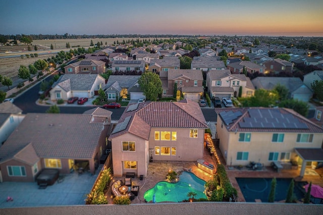4367 Salem Ln, Clovis, CA 93619 - aerial view at dusk of a residential view and view of pool area