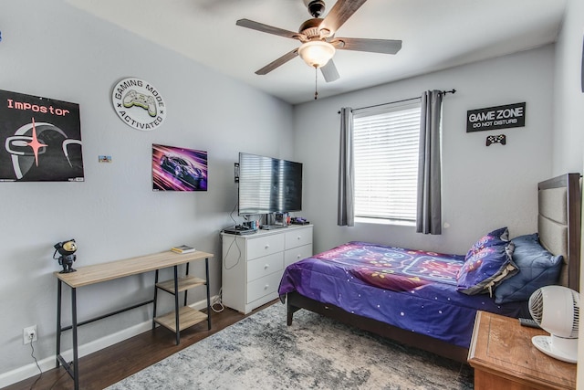 7230 E Dayton Ave, Fresno, CA 93737 - bedroom featuring wood finished floors and a ceiling fan
