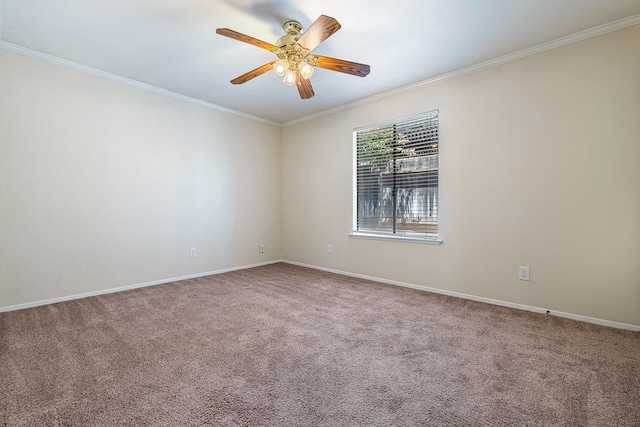 2076 W Calimyrna Ave Unit 102, Fresno, CA 93711 - carpeted empty room featuring crown molding and ceiling fan