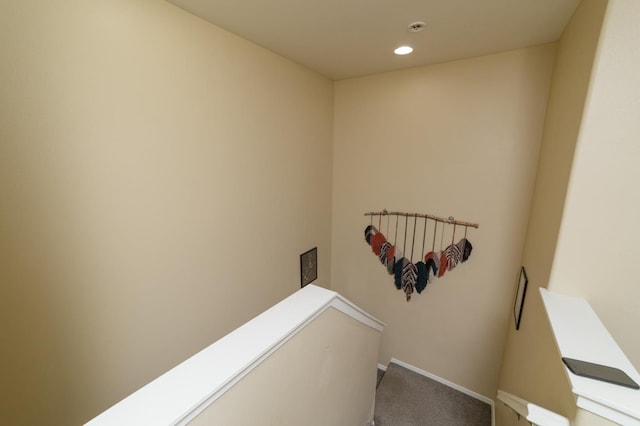 4001 W Fig Tree Ln, Fresno, CA 93722 - staircase featuring carpet floors and recessed lighting