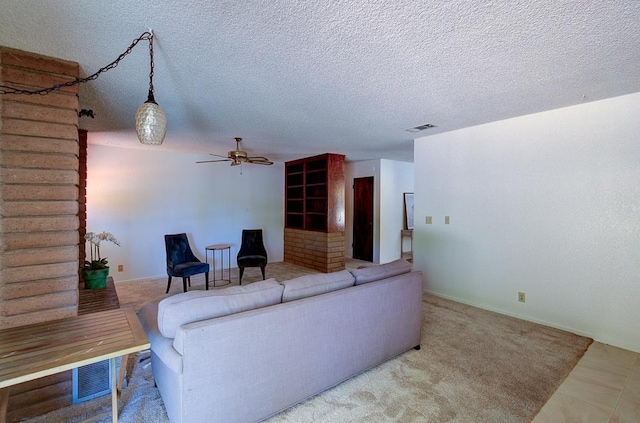 41151 Fig Grove Cir, Madera, CA 93636 - living area with ceiling fan and a textured ceiling