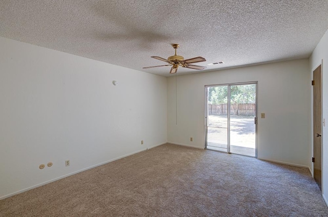 41151 Fig Grove Cir, Madera, CA 93636 - empty room featuring a ceiling fan, light colored carpet, and a textured ceiling