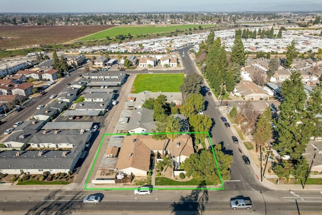 1136 Sylmar Ave, Clovis, CA 93612 - aerial view of residential area featuring property parcel outlined