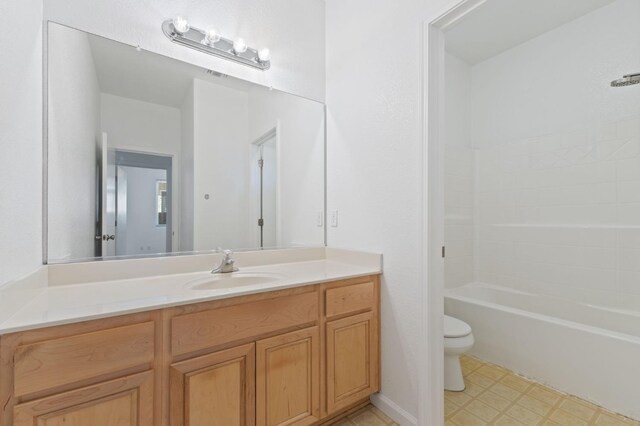4220 Spruce St, Firebaugh, CA 93622 - full bathroom featuring vanity, tile patterned floors, and shower / bath combination