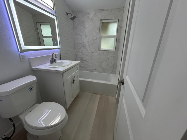 1223 E Drummond Ave, Fresno, CA 93706 - full bath with vanity, bathtub / shower combination, and wood finished floors
