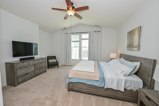 1082 E Oakmont, Fresno, CA 93730 - carpeted bedroom featuring vaulted ceiling and a ceiling fan