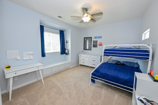 1082 E Oakmont, Fresno, CA 93730 - bedroom with light carpet and a ceiling fan