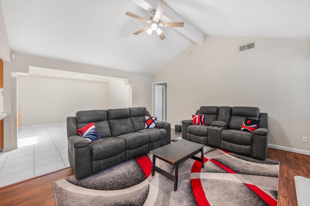 115 Prince Ln, Madera, CA 93637 - living room with ceiling fan and wood finished floors