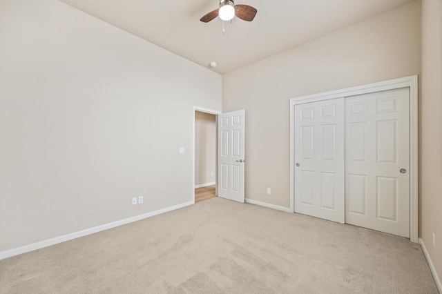10911 E Swift Ave, Clovis, CA 93619 - unfurnished bedroom featuring carpet flooring, a ceiling fan, a closet, and high vaulted ceiling
