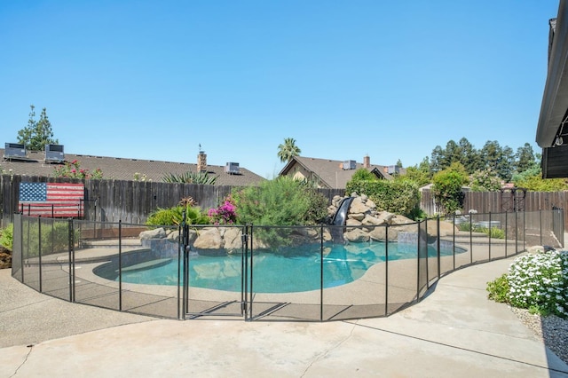8501 N Akron Ave, Fresno, CA 93720 - view of swimming pool featuring a fenced backyard and a patio