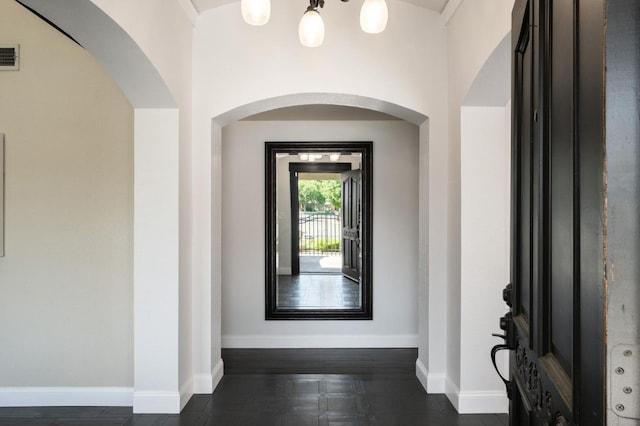 8501 N Akron Ave, Fresno, CA 93720 - foyer featuring arched walkways and dark wood-type flooring