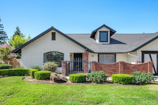 8501 N Akron Ave, Fresno, CA 93720 - view of front of property with stucco siding, roof with shingles, and brick siding