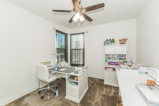 400 Ridge Creek Estates Way, Dinuba, CA 93618 - office area with ceiling fan and baseboards