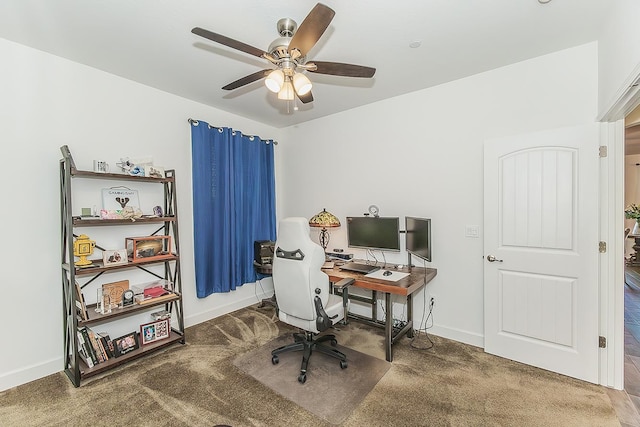 400 Ridge Creek Estates Way, Dinuba, CA 93618 - office area with carpet and a ceiling fan