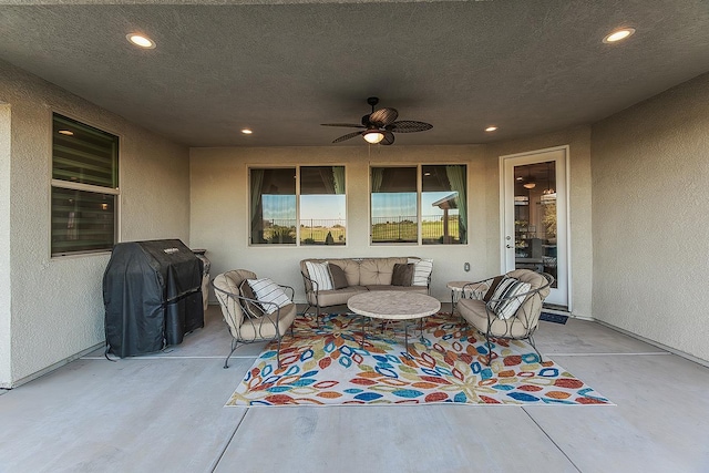 400 Ridge Creek Estates Way, Dinuba, CA 93618 - view of patio featuring ceiling fan, outdoor lounge area, and area for grilling