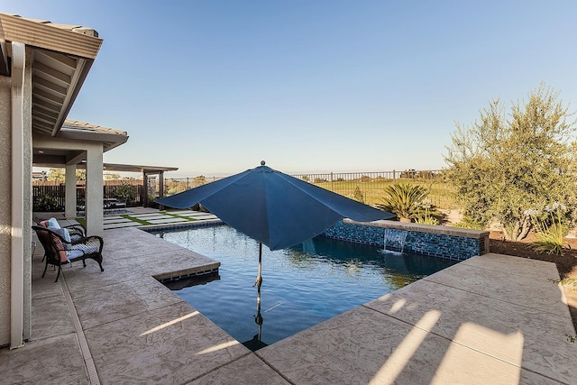 400 Ridge Creek Estates Way, Dinuba, CA 93618 - view of swimming pool with a fenced backyard and a patio area