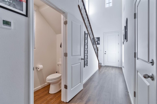 915 Winchell Way W, Madera, CA 93636 - hallway featuring wood finished floors and a towering ceiling