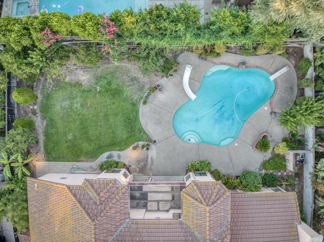 7664 N Kavanagh Ave, Fresno, CA 93711 - drone / aerial view of a pool