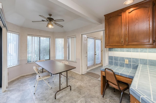 7664 N Kavanagh Ave, Fresno, CA 93711 - office with a ceiling fan and light tile patterned floors