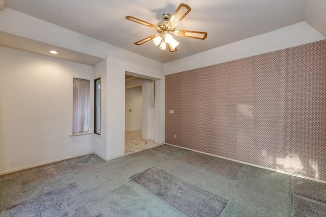 7664 N Kavanagh Ave, Fresno, CA 93711 - carpeted spare room featuring ceiling fan and recessed lighting
