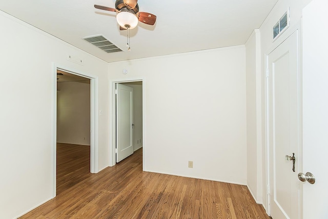 4845 Arcade Ave, Fresno, CA 93704 - spare room featuring wood finished floors and ceiling fan