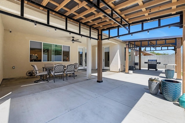 2421 N Cabrenet Pl, Hanford, CA 93230 - view of patio / terrace with ceiling fan and outdoor dining area