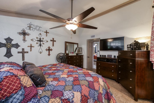 365 Stanford Ave, Clovis, CA 93611 - bedroom with crown molding, carpet flooring, and ceiling fan